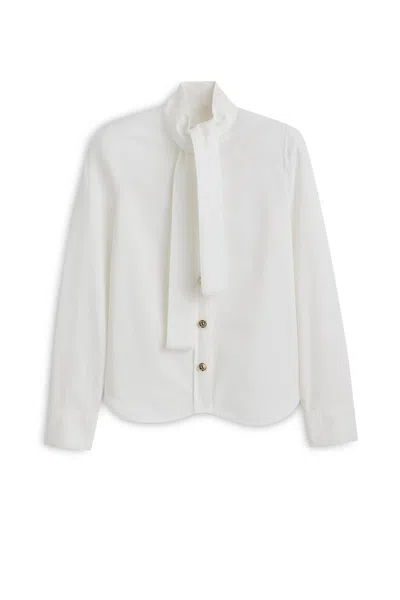 Scanlan Theodore Denim Tie Neck Shirt In White