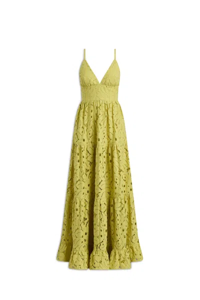 Lace Tiered Dress In Green from Scanlan Theodore