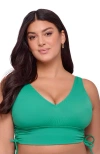 S3 Apparel Cinched Adjustable Midkini Top In Green