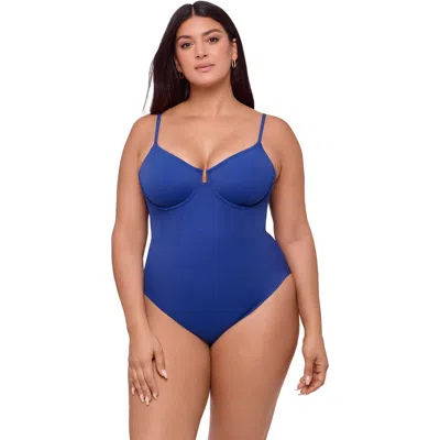 S3 Apparel Corset Underwire One Piece Swimsuit In Blue