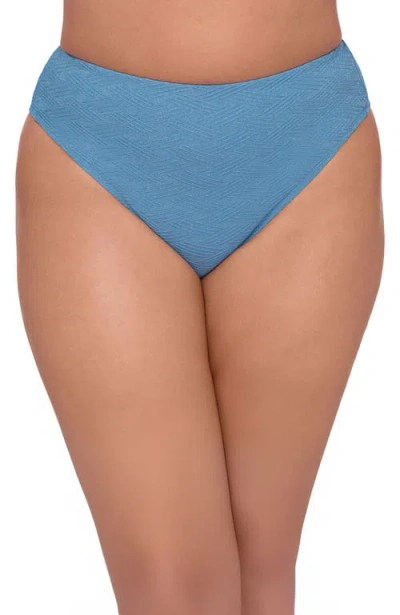 S3 Apparel Novelty High Leg High Rise Bottom In Blue