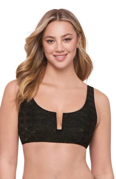 S3 Apparel Novelty Scoop Back Cutout U-wire Bikini Top In Black
