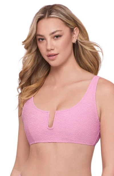S3 Apparel Novelty Scoop Back Cutout U-wire Bikini Top In Pink