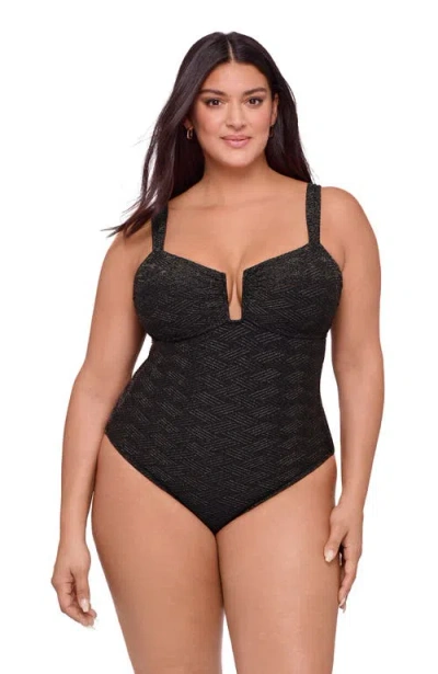 S3 Apparel Novelty Sweetheart U-wire One Piece Swimsuit In Black
