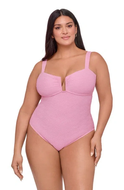 S3 Apparel Novelty Sweetheart U-wire One Piece Swimsuit In Pink