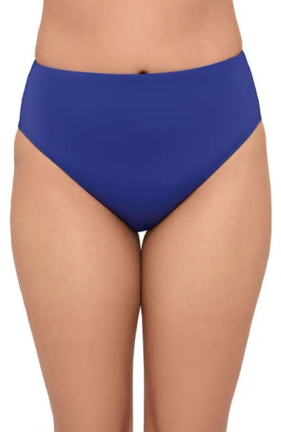 S3 Apparel Ultra High Waist Banded Swim Bottoms In Blue