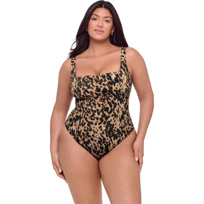 S3 Apparel Square Neck Lace-up Back One Piece Swimsuit