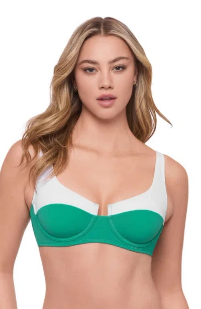 S3 Apparel Supportive Tall Underwire Bikini Top In Green