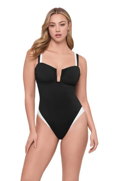 S3 Apparel Sweetheart U-wire One Piece Swimsuit In Black