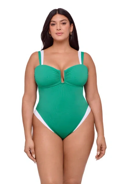 S3 Apparel Sweetheart U-wire One Piece Swimsuit In Green