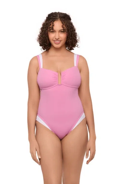 S3 Apparel Sweetheart U-wire One Piece Swimsuit In Pink