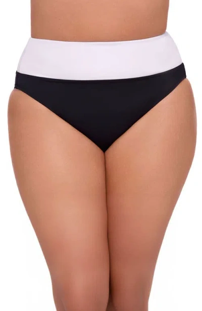 S3 Apparel Ultra High Waist Banded Swim Bottoms In Black