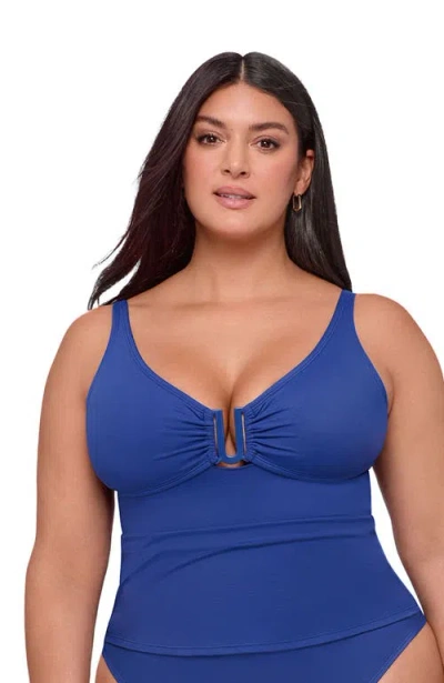 S3 Apparel U-wire Adjustable Tankini Swim Top In Blue