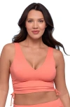 S3 Cinched Adjustable Midkini Top In Green