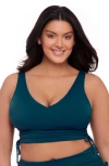 S3 Cinched Adjustable Midkini Top In Dusk Blue