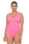 S3 Cinched Adjustable One Piece Swimsuit In Hot Orchid