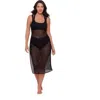 S3 Front Slit Crochet Coverup Dress In Black