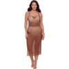 S3 Front Slit Crochet Coverup Dress In Multi
