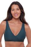 S3 Novelty Texture Wrap Bralette Swim Top In Dusk Blue