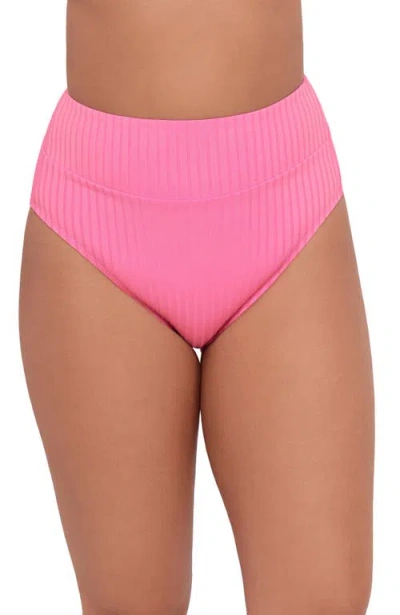 S3 Ribbed Banded High Waist Swim Bottoms