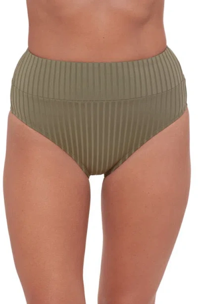 S3 S3 RIBBED BANDED HIGH WAIST SWIM BOTTOMS