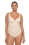 S3 Novelty Texture Underwire One Piece Swimsuit In Pearl