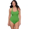 S3 Ribbed Scoopneck Crossback One Piece Swimsuit In Serpentine