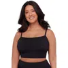 S3 Ribbed Squareneck Midkini Top In Black