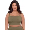 S3 Ribbed Squareneck Midkini Top In Green