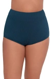 S3 Ribbed Ultra High Waist Swim Short In Blue