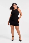 S3 Sculpting Shirred Boat Neck Solid Mini Dress In Black