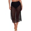 S3 Side Slit Crochet Coverup Skirt In Black