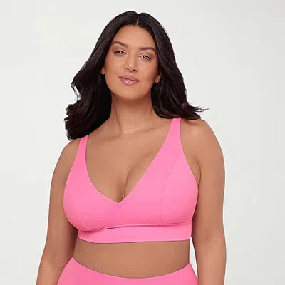 S3 Swim Womens Adjustable Straps Bralette Bikini Swimsuit Top In Pink