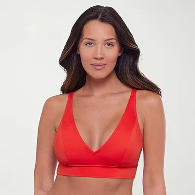 S3 Swim Womens Adjustable Straps Bralette Bikini Swimsuit Top In Red