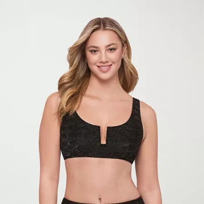 S3 Swim Womens Bralette Bikini Swimsuit Top In Black