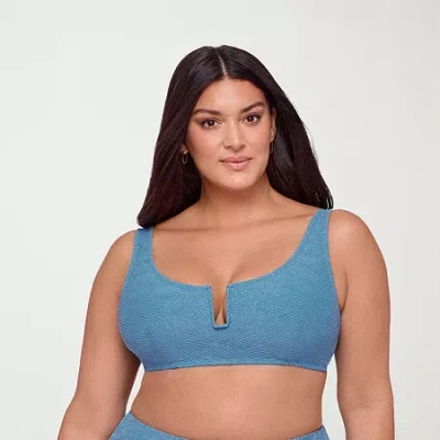 S3 Swim Womens Bralette Bikini Swimsuit Top In Blue