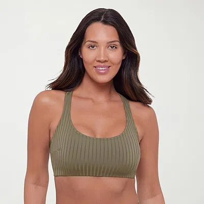 S3 Swim Womens Bralette Bikini Swimsuit Top In Green