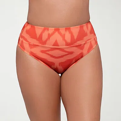 S3 Swim Womens Diamond Moderate Coverage High Waist Bikini Swimsuit Bottom In Pink