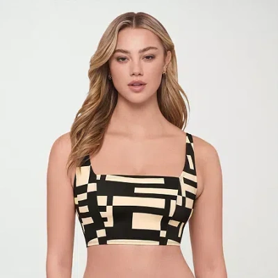 S3 Swim Womens Floral Bralette Bikini Swimsuit Top In Sand