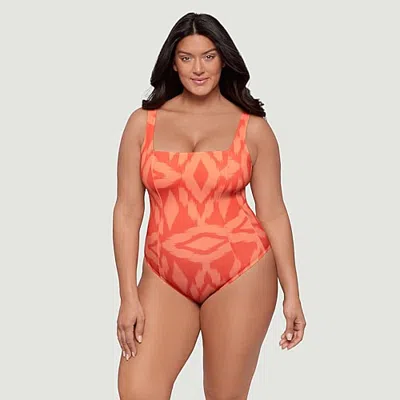 S3 Swim Womens Floral Moderate Coverage One Piece Swimsuit In Pink