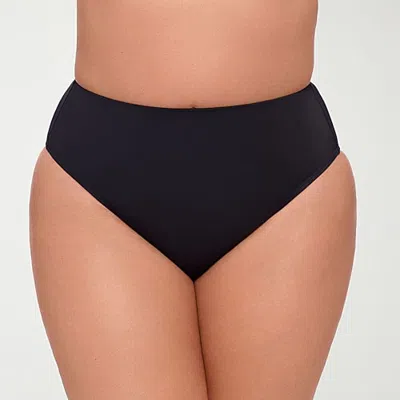 S3 Swim Womens Moderate Coverage High Waist Bikini Swimsuit Bottom In Black