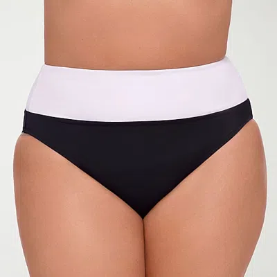 S3 Swim Womens Moderate Coverage High Waist Bikini Swimsuit Bottom In Black