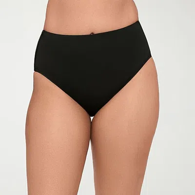 S3 Swim Womens Moderate Coverage High Waist Bikini Swimsuit Bottom In Black