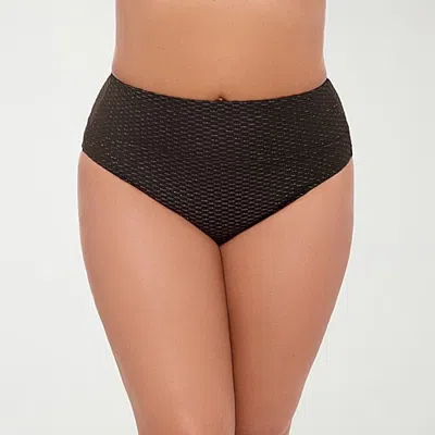 S3 Swim Womens Moderate Coverage High Waist Bikini Swimsuit Bottom In Black