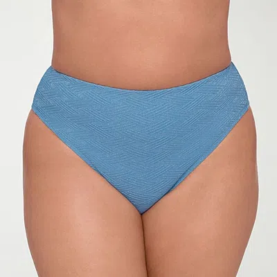 S3 Swim Womens Moderate Coverage High Waist Bikini Swimsuit Bottom In Blue