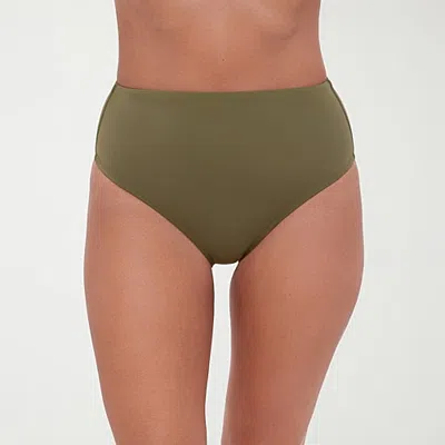 S3 Swim Womens Moderate Coverage High Waist Bikini Swimsuit Bottom In Green