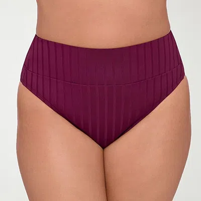 S3 Swim Womens Moderate Coverage High Waist Bikini Swimsuit Bottom In Red