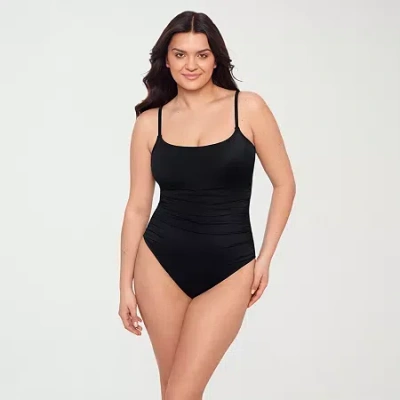 S3 Swim Womens Moderate Coverage One Piece Swimsuit In Black