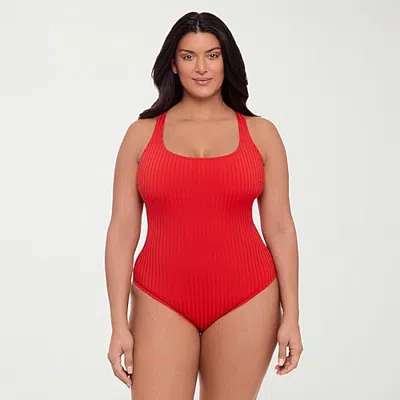 S3 Swim Womens Moderate Coverage One Piece Swimsuit In Red
