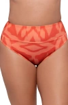 S3 Ultra High Waist Banded Swim Bottoms In Red
